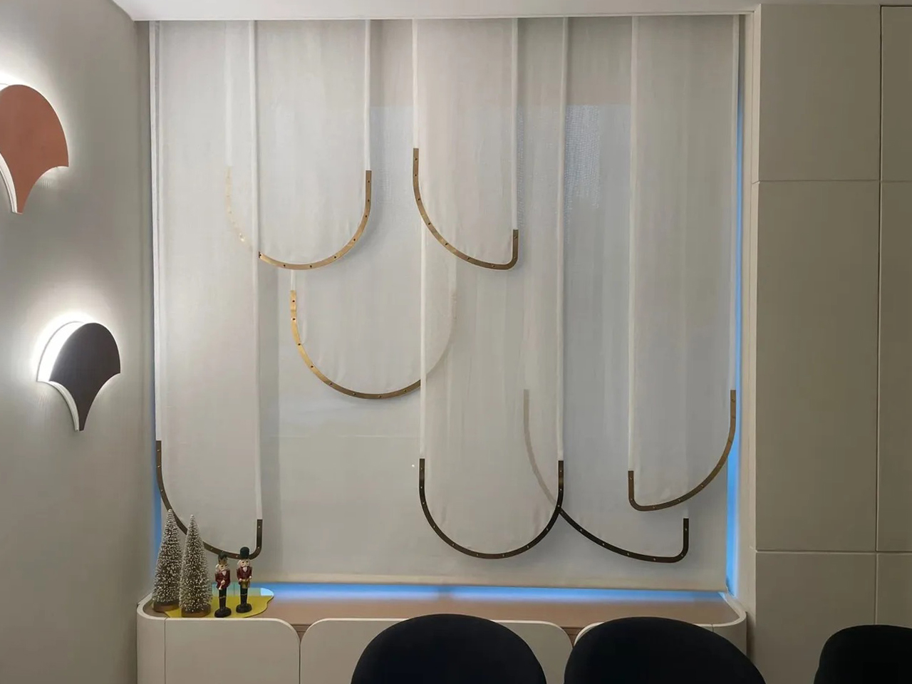 Custom Scalloped Sheer with Metal Accents